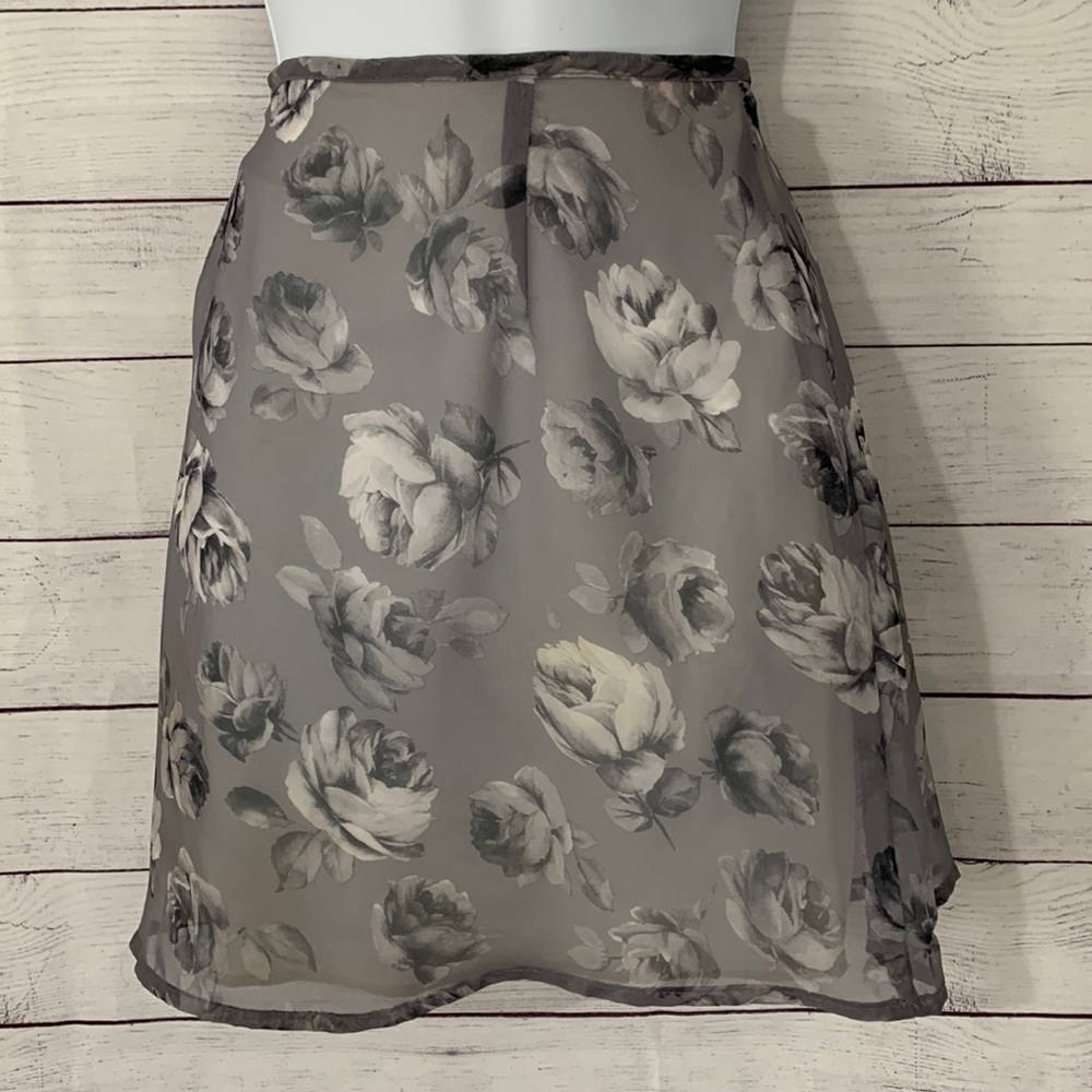 Vintage Brentwood Chiffon Floral Lined Skirt